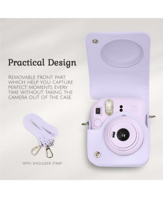 Instax Mini 12 Instant Film Camera, Clay White Bundle with Instax Mini Custom Case, Accessory Kit and Daylight Film
