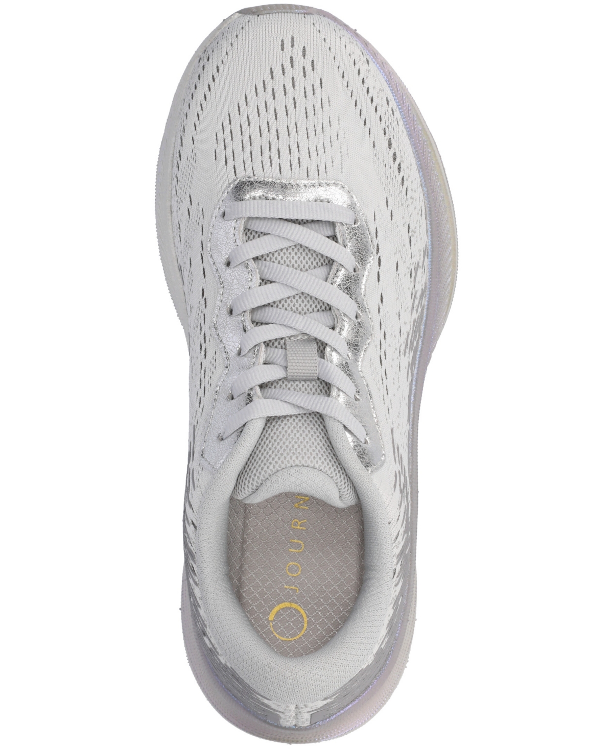 Journee Collection Women's Blume Casual Lace-up Sneakers In Silver