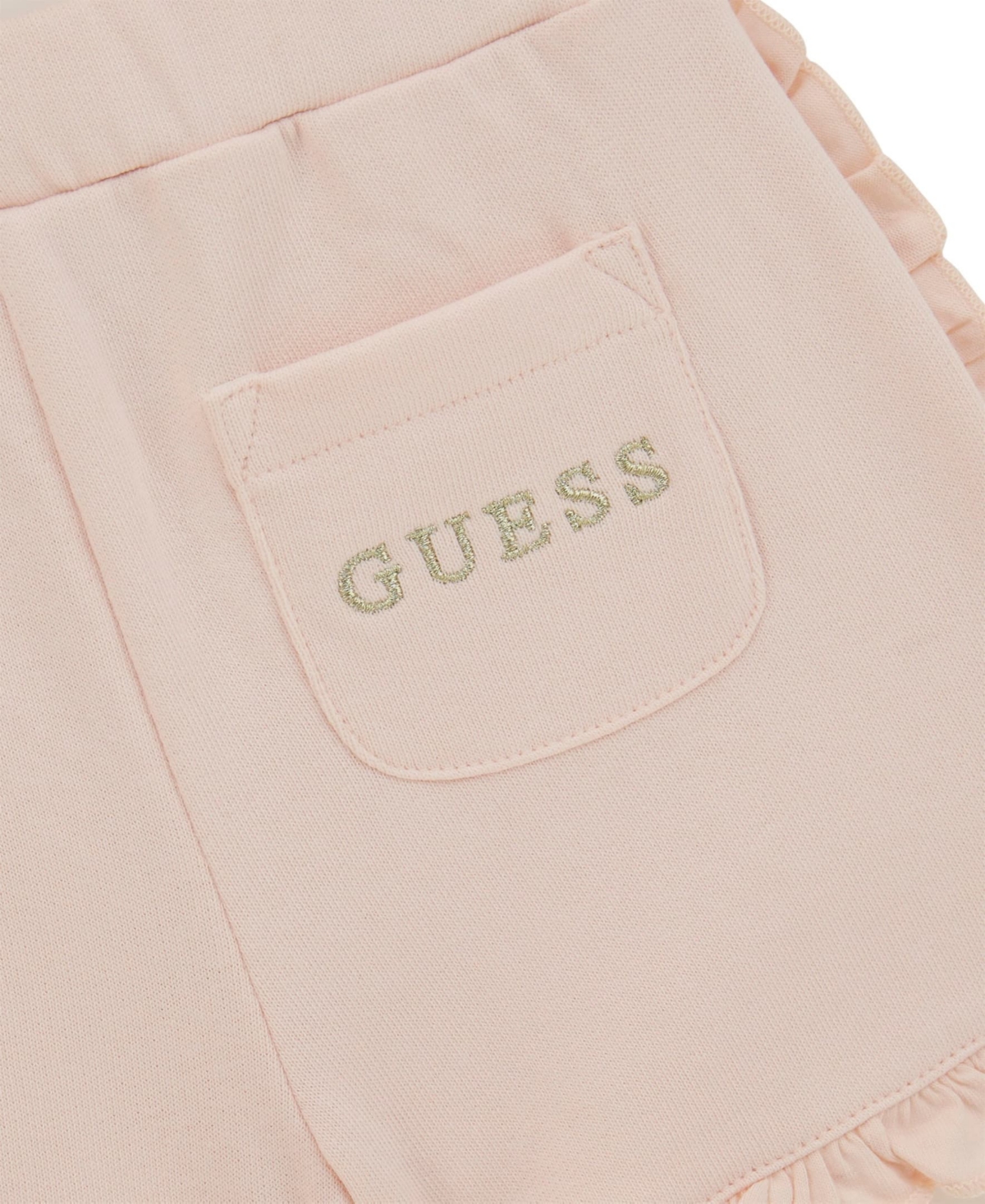 Guess Baby Girls 2-piece Short Sleeve All Over Print T-shirt And Active Short Set In Pink