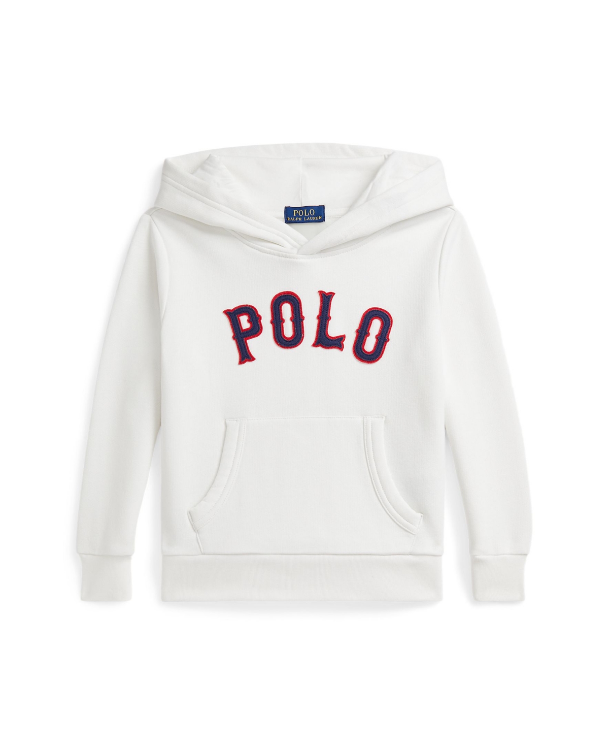 Polo Ralph Lauren Big Boys Baseball Logo Fleece Hoodie In Paper White