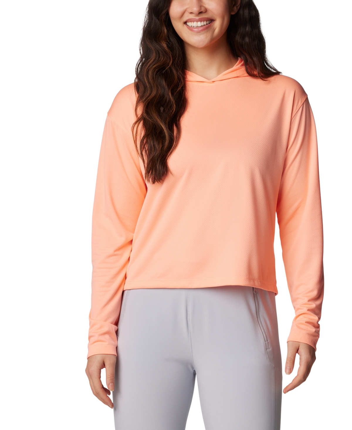 Women's Pfg Solar Stream Long-Sleeve Hoodie - Tiki Pink