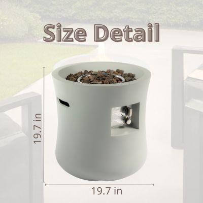 Streamdale Propane Fire Pit Table, 20-inch, Round Graphite Base, Cover, Lava Rocks