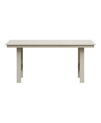 Outdoor Modern HDPE 66" Wide Rectangle Patio Dining Table for 6