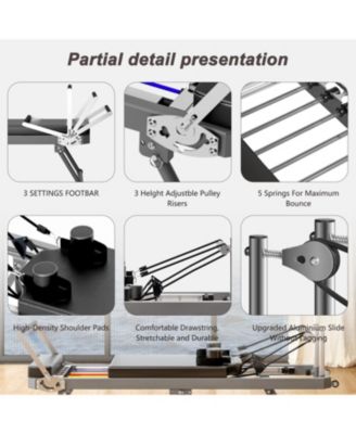 Streamdale Pilates core bed, foldable home high quality, yoga studio same commercial fitness equipment, black