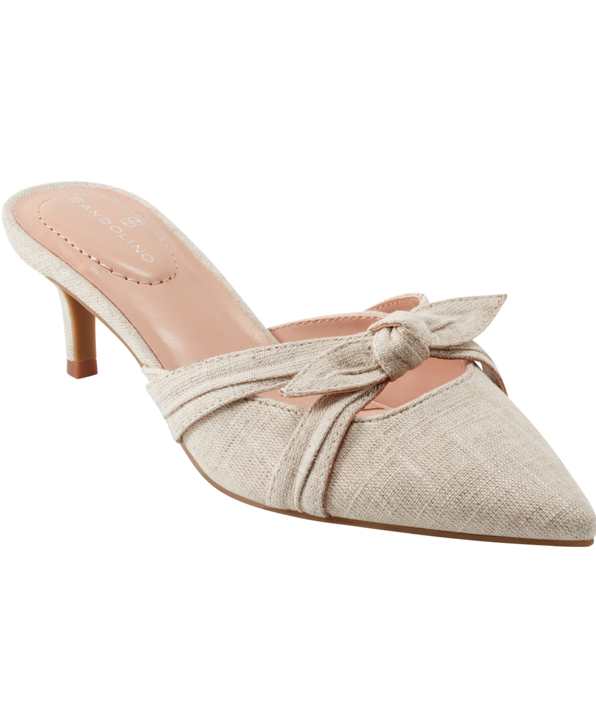 Women's Marlow Knotted Kitten Heel Pumps - Light Natural