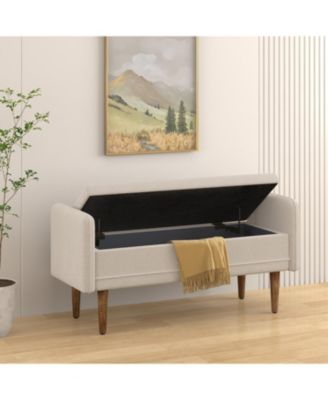 Streamdale Teddy Velvet Storage Stool with Ample Capacity