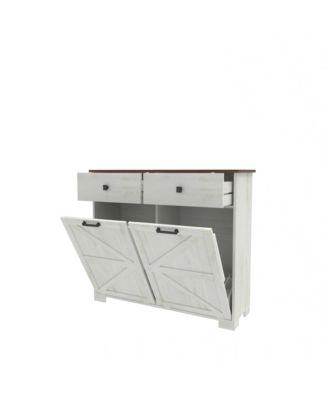 Streamdale Farmhouse Double Tilt-Out Trash Cabinet with Hideaway Drawer