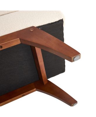 Teddy wool fabric, solid wood feet for solid weighing, and bed end stool with storage function