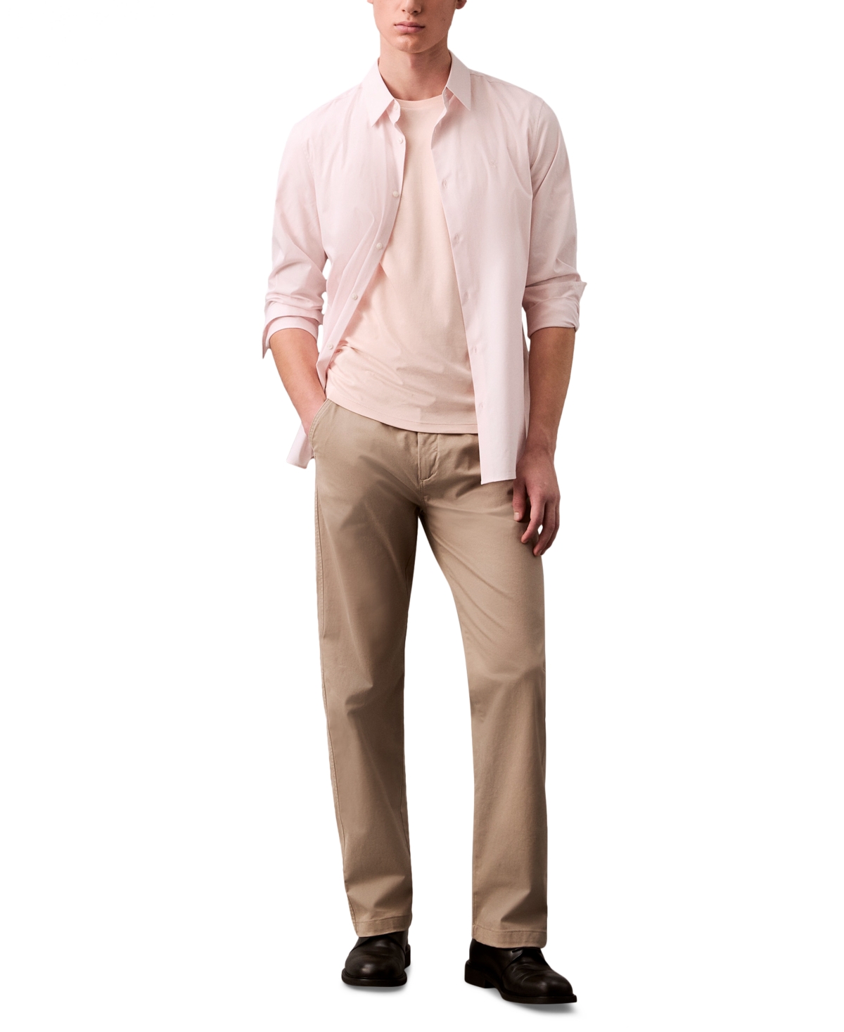 Shop Calvin Klein Men's Short Sleeve Supima Cotton Interlock T-shirt In Silver Peony