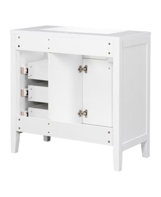 Streamdale 36" Bathroom Vanity with Sink Combo, White Bathroom Cabinet with Drawers, Solid Frame and MDF Board