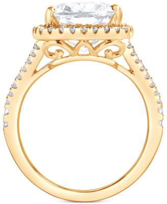 Badgley Mischka Certified Lab Grown Diamond Cushion Halo Engagement Ring (7-1/2 ct. t.w.) in 14k Gold