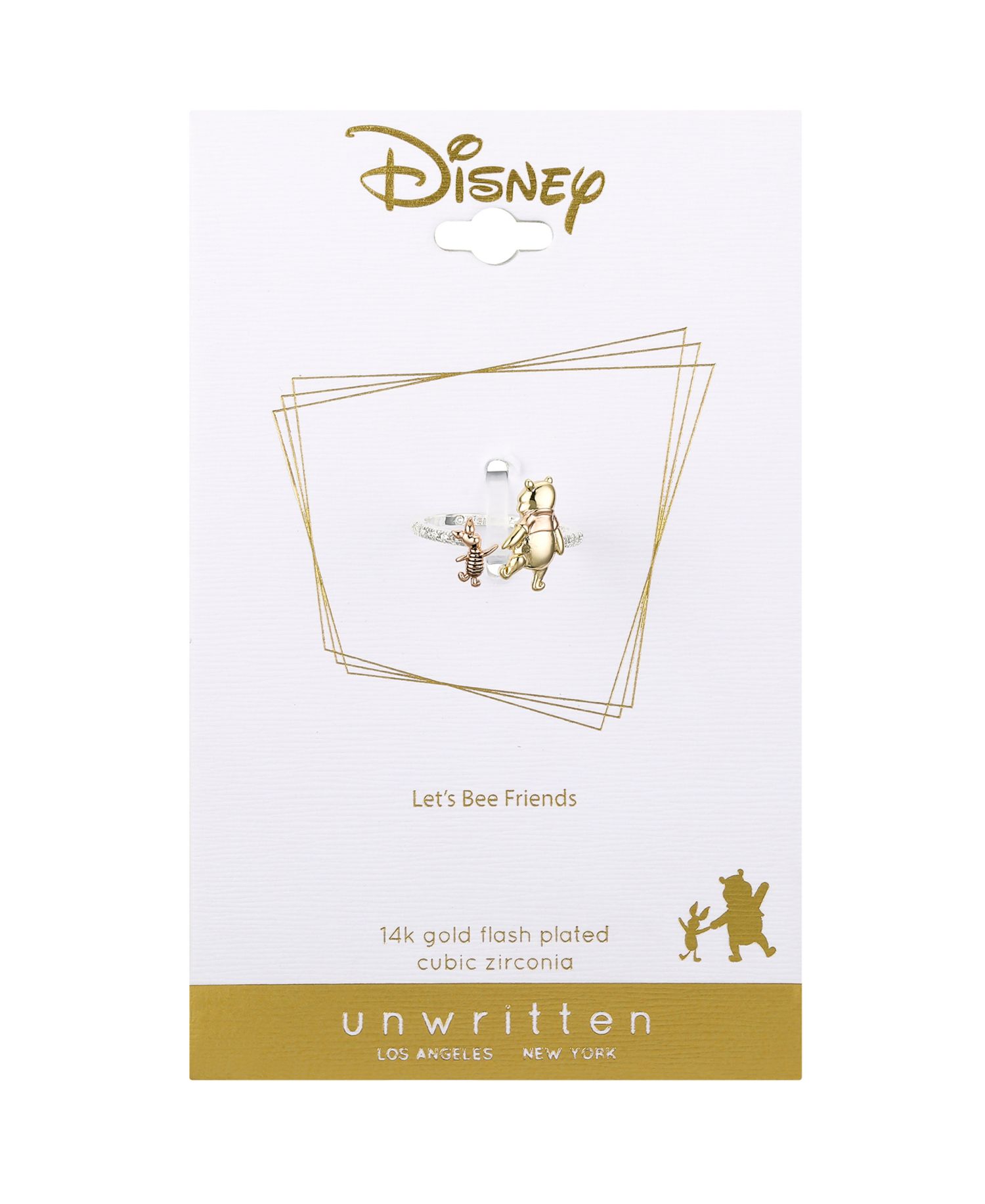 Winnie The Pooh Piglet Cubic Zirconia Bypass Ring