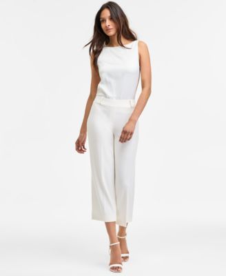 Anne Klein - Women's Pull-on Cropped Wide-Leg Pants