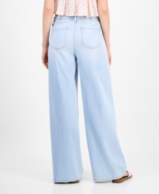 Juniors' Drawstring-Waist Wide-Leg Jeans
