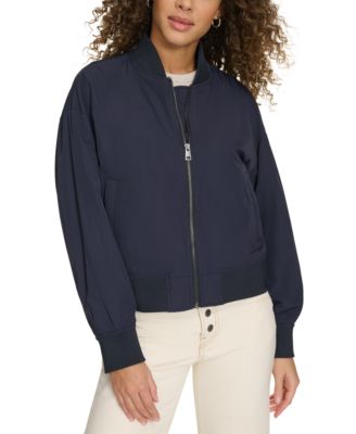 Levi's - Women's Relaxed Zip-Front Ribbed-Hem Bomber Jacket