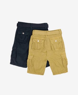 Big Boys 2 Pack Combo Belted Twill Cargo Shorts 8-18