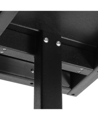 Outdoor HDPE 36" Square Patio Dining Table with Umbrella Hole