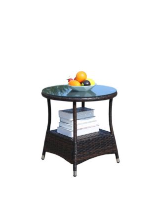 Streamdale Outdoor patio Furniture 1 Round Coffee Table with clear tempered glass