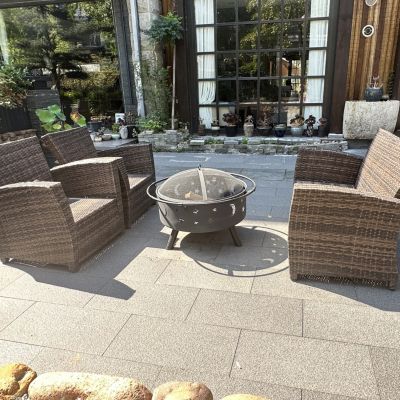 Streamdale Fire Pit 32 Inch Outdoor Wood Burning Firepit with Screen Patio round about the moon and stars