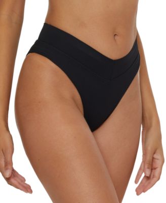 Women's Modern Edge Textured Rib High-Waist Bikini Bottoms