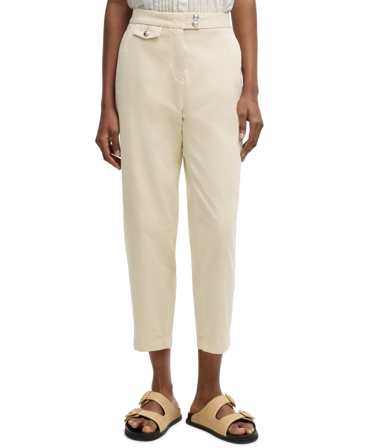 Hugo Boss Boss Tecarino Slim Fit Pants In Open Beige