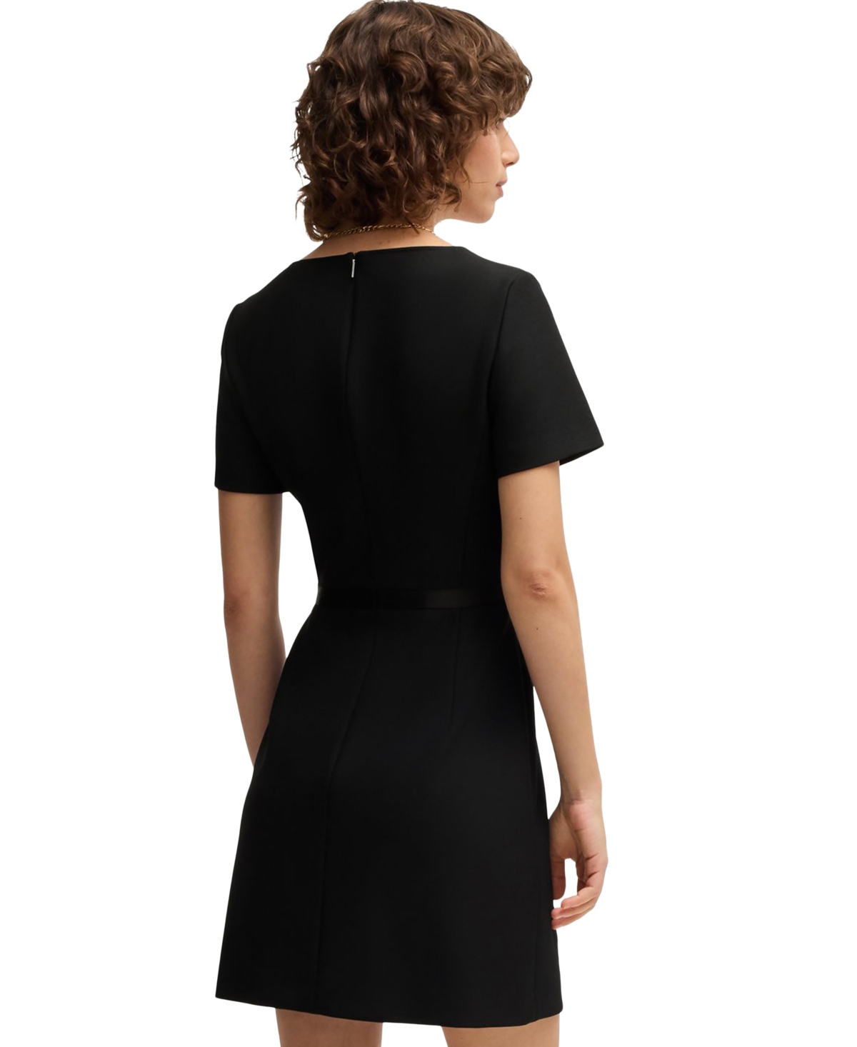Hugo Boss Boss By  Women's Ribbon Detail Slim-fit Dress In Black