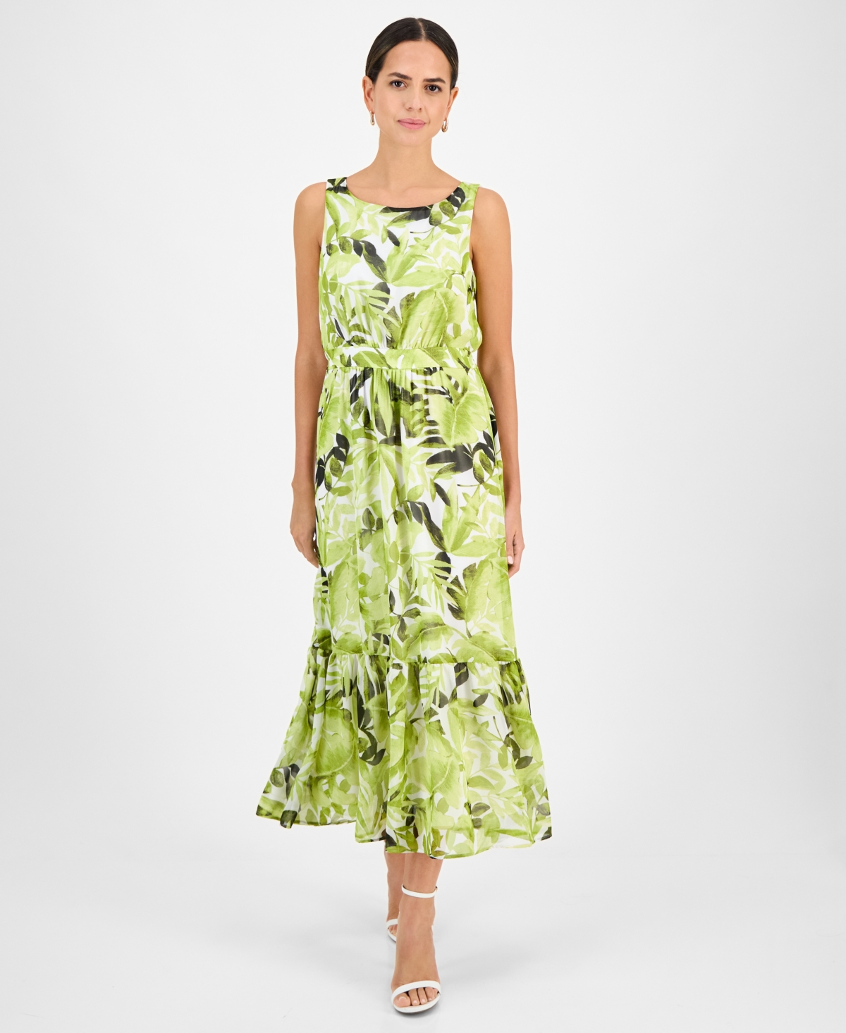 Women's Printed Sleeveless Midi Dress, Regular & Petite - Kiwi Multi