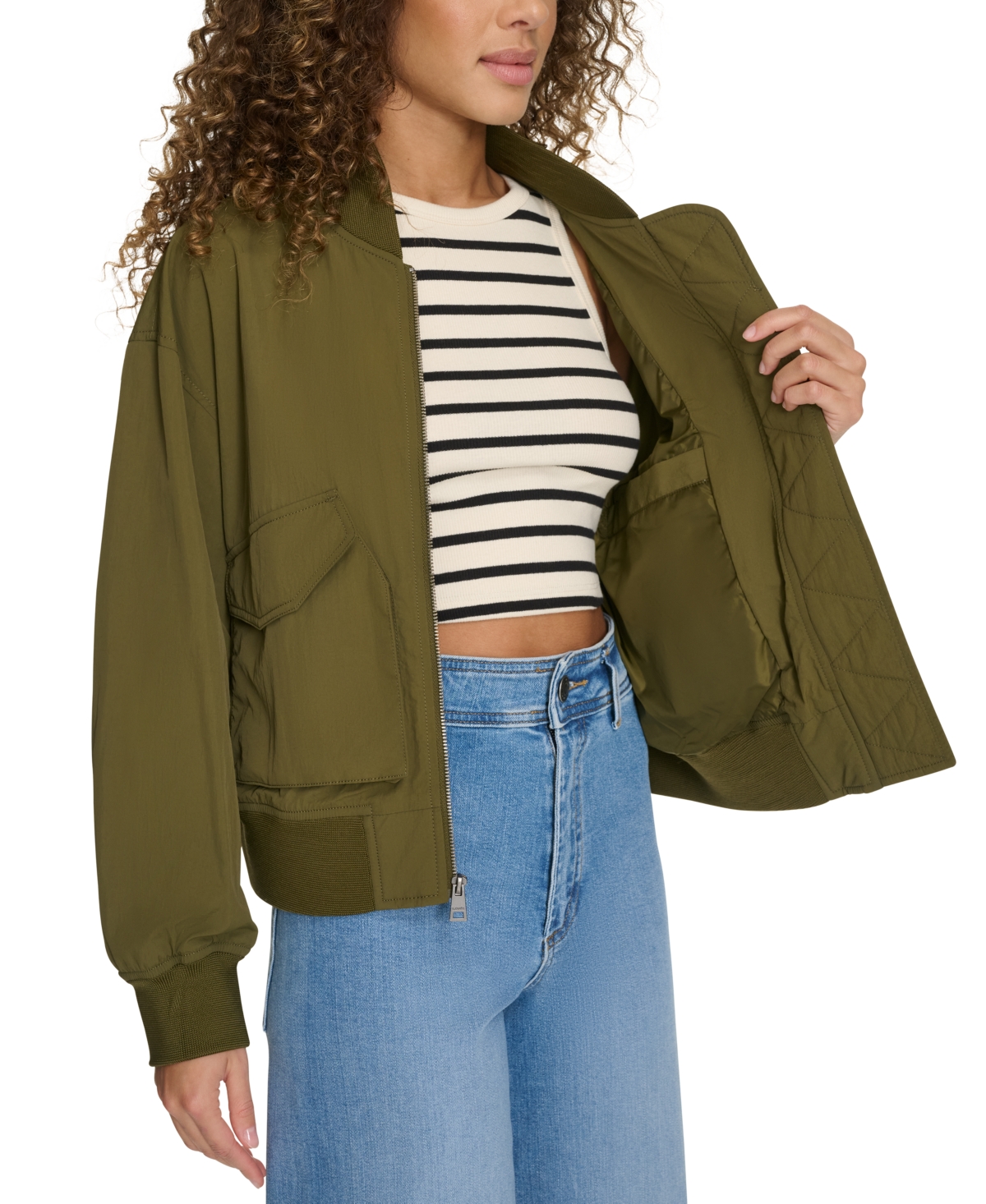 Levi's Women's Lightweight Techy Bomber Jacket In Army Green