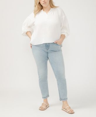 Plus Size Girlfriend Mid Rise Skinny Leg Jeans