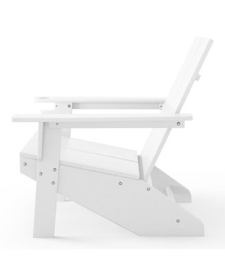 Outdoor HDPE Modern Adirondack Chair with Cup Holder