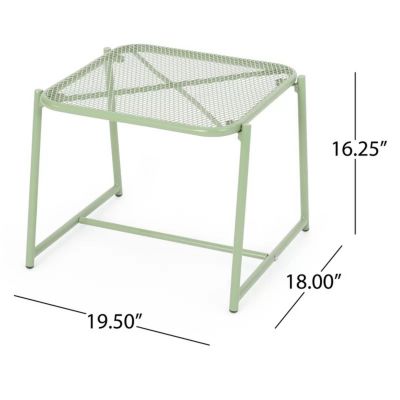 Streamdale 15.5" Modern Mesh Motif Side Table for Outdoor Spaces