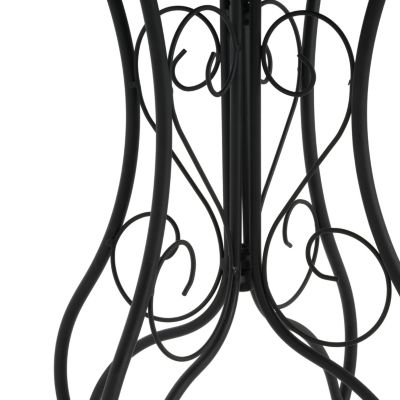 Streamdale Round Ceramic Outdoor Side Table,Colorful+Black