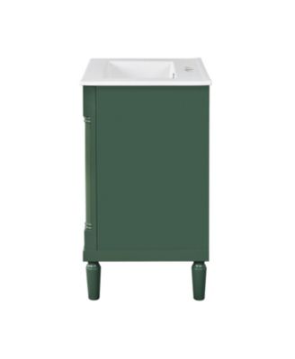 Modern 24" Single Sink Bathroom Vanity Cabinet with Top Sink & Storage Shelves