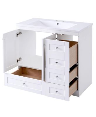 Streamdale 36 inch Shaker Style Free-Standing Bathroom Vanity Cabinet with Sink, 4 Soft-close Drawers and 2 Soft-close doors