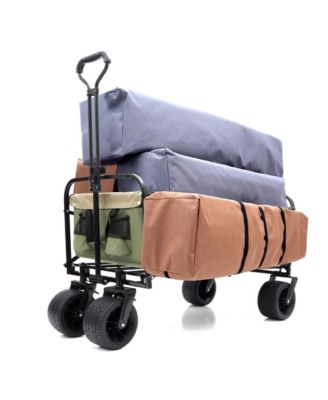 Collapsible Utility Wagon Cart with 440 lbs Capacity for Camping, Shopping, Gardening, and Sports