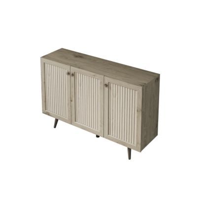 Streamdale Gray Storage Cabinet with 3 Doors, Adjustable Shelf, and Coffee Bar