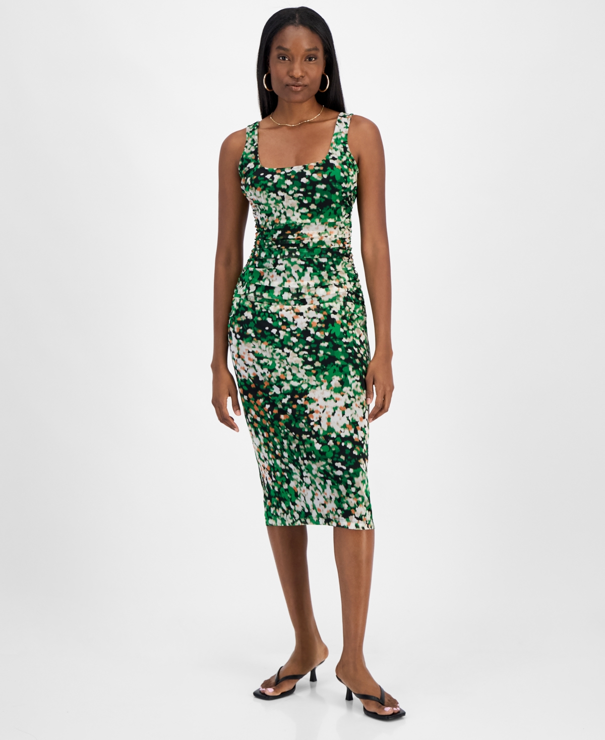 Bar Iii Women's Printed Mesh Sheath Dress, Exclusively At Macy's In Black Multi