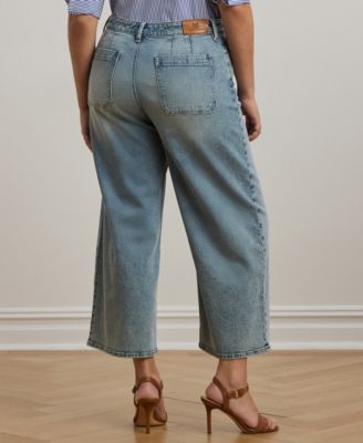 Plus Size High-Rise Wide-Leg Cropped Jeans