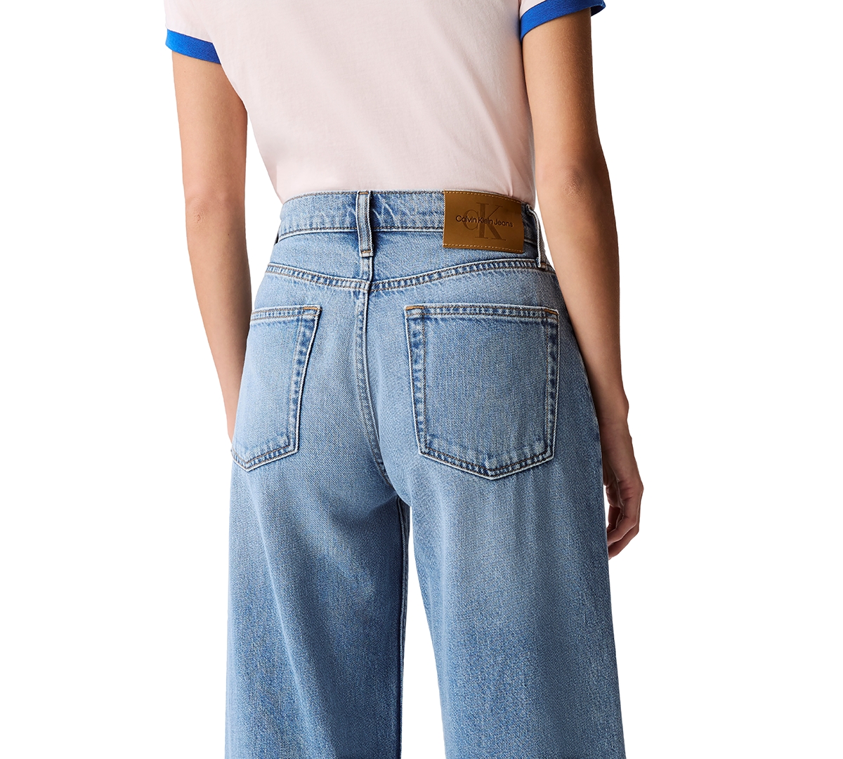 CALVIN KLEIN JEANS EST.1978 WOMEN'S HIGH-RISE WIDE-LEG DENIM JEANS 