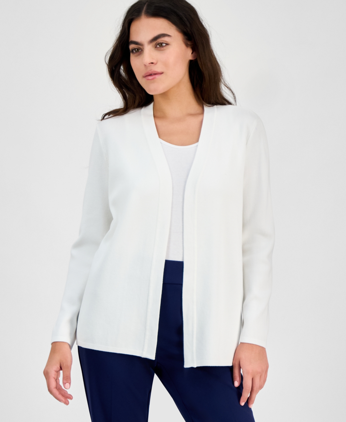 Ak Anne Klein Women's Newport Kissing Front Cardigan