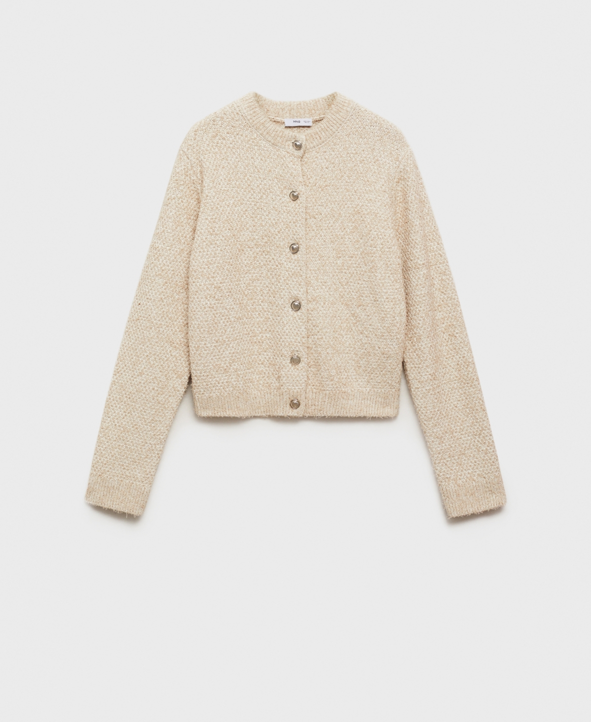 Mango Women's Buttoned Chunky Knit Jacket In Beige