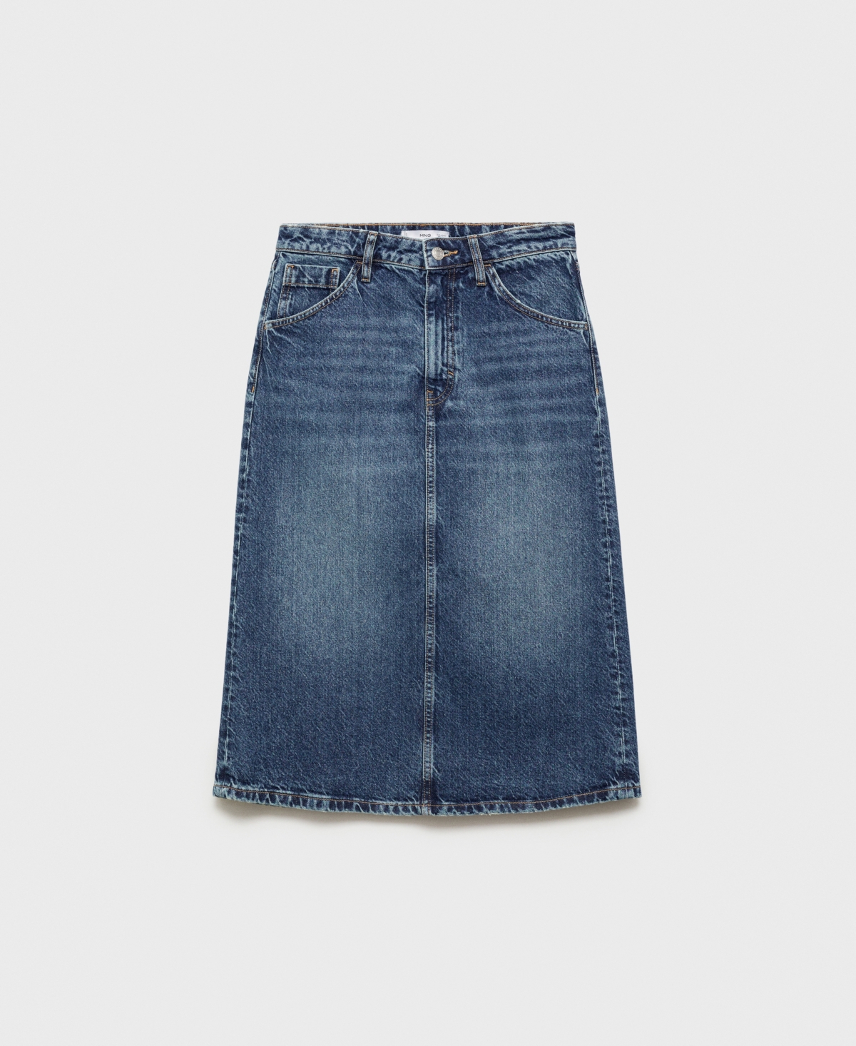 Mango Women's Denim Midi-skirt In Dark Blue