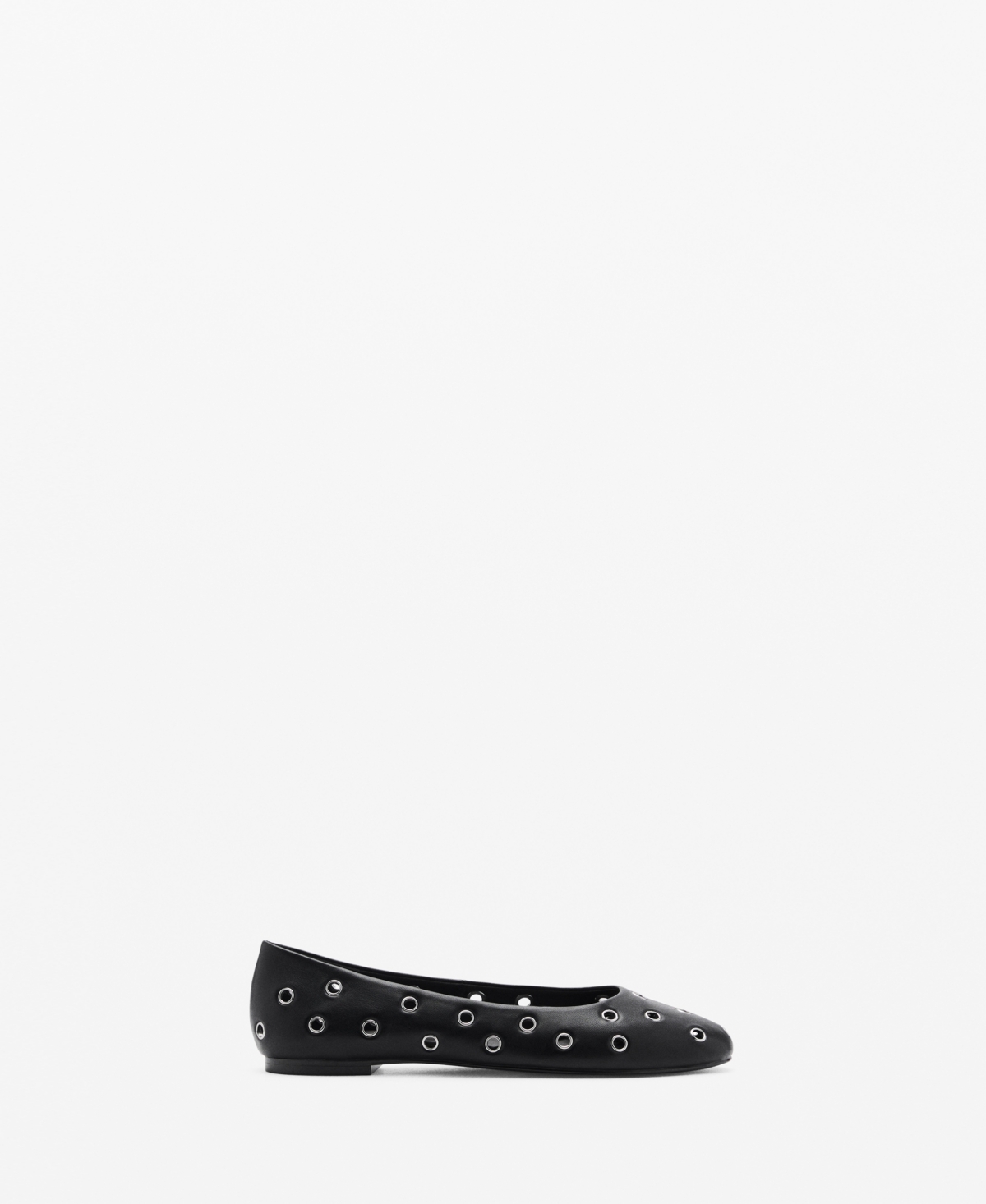 Mango Die-cut Ballerinas Black In Black
