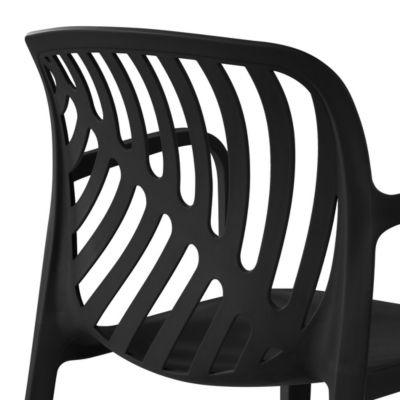 Outdoor Modern Stackable Patio Dining Armchairs (Set of 2)