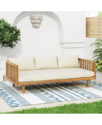 Streamdale Acacia Wood Daybed Durable, Water-Resistant, Classic Slat Paneling Design