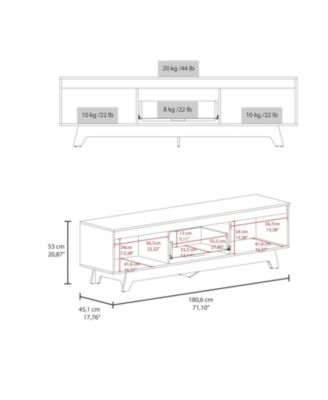 Lyman Entertainment Center with Two Doors, White and Natural Oak