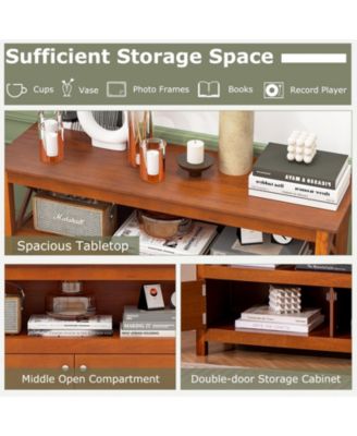 44 Inch Wooden Storage Cabinet TV Stand