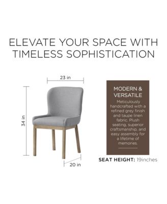 Gia Contemporary Dining Chair, Refined Grey Finish with Taupe Fabric