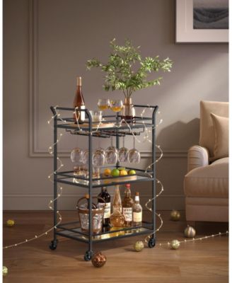 Bar Cart Home Bar Serving Cart for Stylish Entertaining and Storage