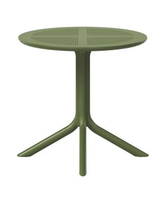 31.5" Round Plastic Outdoor Patio Dining Table for 4